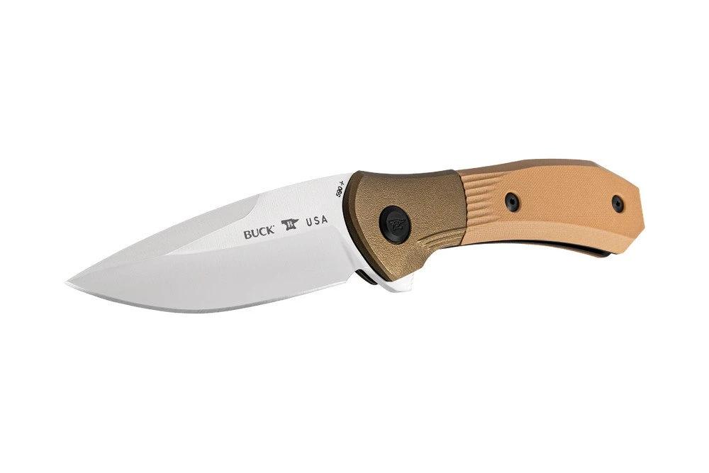 Buck Knives 590 Paradigm Assisted Open Knife 3″ S35VN Drop Point Blade, Brown G10 Handles, Rotating Bolster Lock W/ Clip 6 Buck Knives 590 Paradigm Assisted Open Knife 3″ S35VN Drop Point Blade, Brown G10 Handles, Rotating Bolster Lock W/ Clip - Image 4