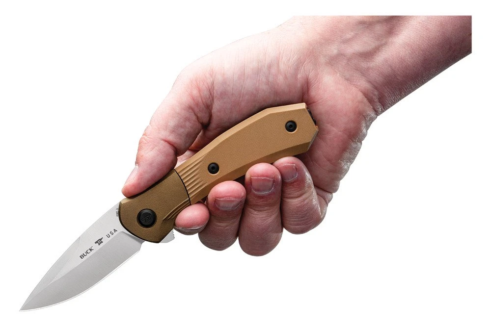 Buck Knives 590 Paradigm Assisted Open Knife 3″ S35VN Drop Point Blade, Brown G10 Handles, Rotating Bolster Lock W/ Clip 7 Buck Knives 590 Paradigm Assisted Open Knife 3″ S35VN Drop Point Blade, Brown G10 Handles, Rotating Bolster Lock W/ Clip - Image 5