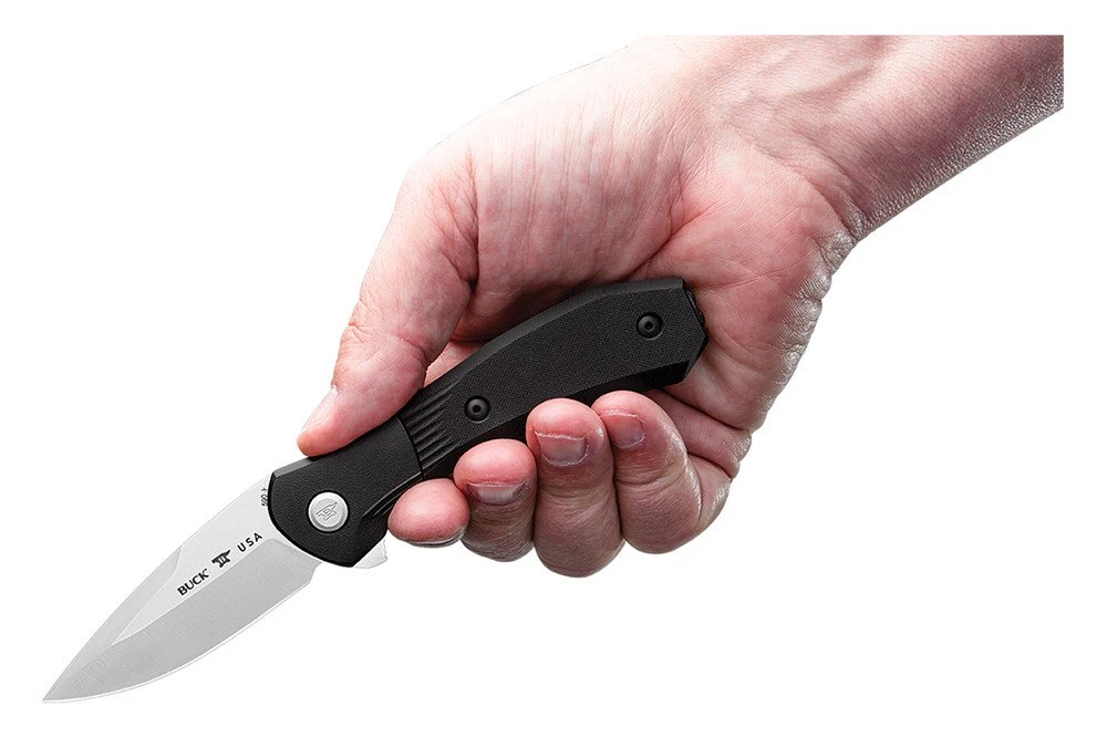 Buck Knives 590 Paradigm Assisted Open Knife 3″ S35VN Drop Point Blade, Black G10 Handles, Rotating Bolster Lock W/ Clip 7 Buck Knives 590 Paradigm Assisted Open Knife 3″ S35VN Drop Point Blade, Black G10 Handles, Rotating Bolster Lock W/ Clip - Image 5