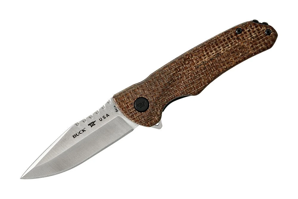 Buck Knives 841 Sprint Pro Ball Bearing Flipper Folding Knife, 3.125″ S30V Blade, Brown Burlap Micarta Handle W/ Clip 3 Buck Knives 841 Sprint Pro Ball Bearing Flipper Folding Knife, 3.125″ S30V Blade, Brown Burlap Micarta Handle W/ Clip