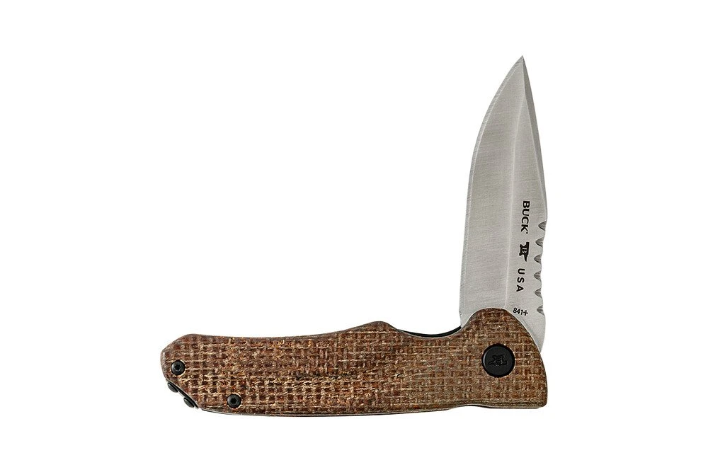 Buck Knives 841 Sprint Pro Ball Bearing Flipper Folding Knife, 3.125″ S30V Blade, Brown Burlap Micarta Handle W/ Clip 5 Buck Knives 841 Sprint Pro Ball Bearing Flipper Folding Knife, 3.125″ S30V Blade, Brown Burlap Micarta Handle W/ Clip - Image 3