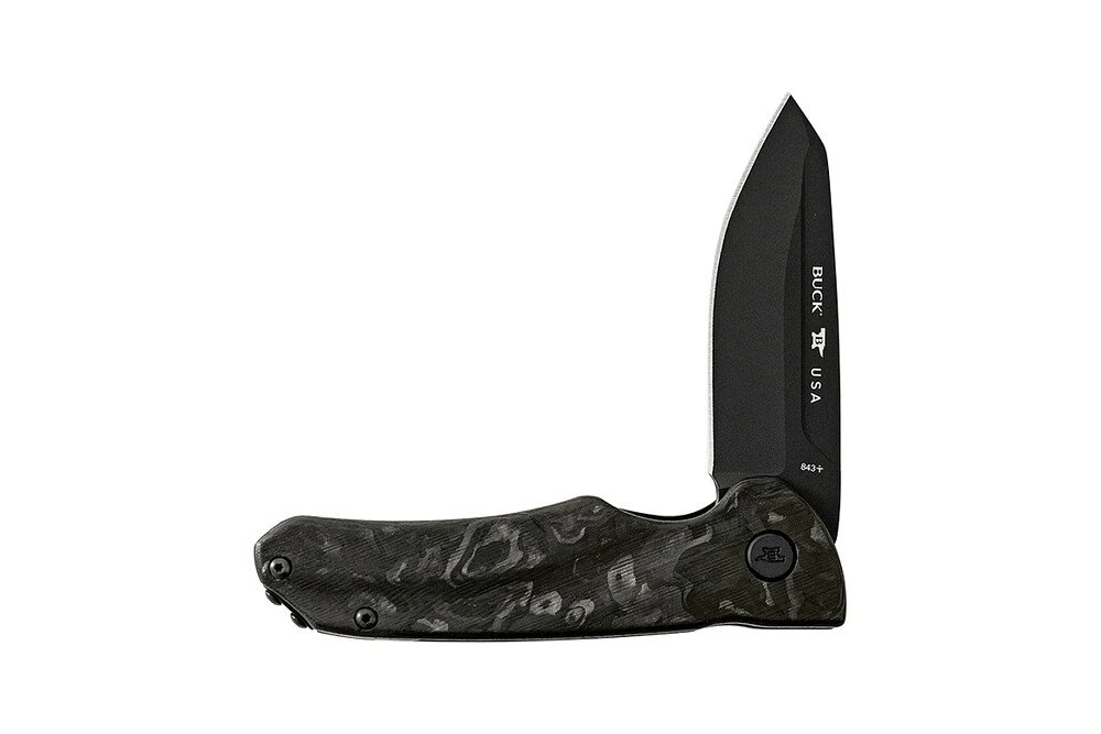 Buck Knives 843 Sprint Ops Ball Bearing Flipper Folding Knife, 3.125″ S45VN Reverse Tanto Blade, Marbled Carbon Fiber Handle W/ Clip 7 Buck Knives 843 Sprint Ops Ball Bearing Flipper Folding Knife, 3.125″ S45VN Reverse Tanto Blade, Marbled Carbon Fiber Handle W/ Clip - Image 5