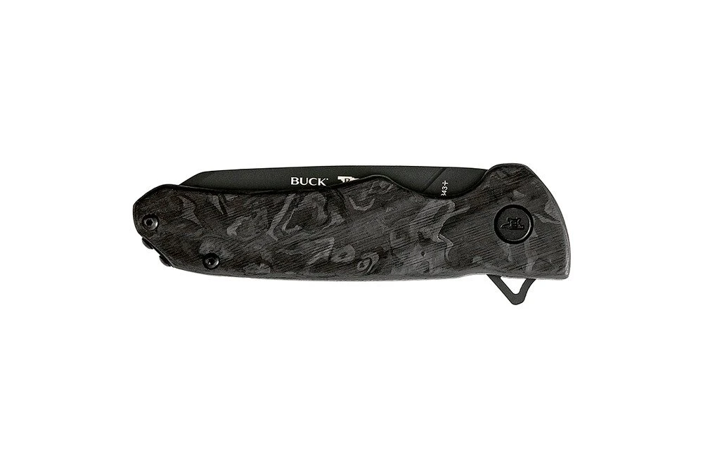 Buck Knives 843 Sprint Ops Ball Bearing Flipper Folding Knife, 3.125″ S45VN Reverse Tanto Blade, Marbled Carbon Fiber Handle W/ Clip 6 Buck Knives 843 Sprint Ops Ball Bearing Flipper Folding Knife, 3.125″ S45VN Reverse Tanto Blade, Marbled Carbon Fiber Handle W/ Clip - Image 4