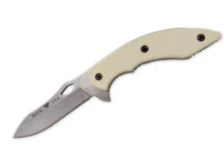 Buck Knives 877 Maverick, White Nylon Handle, 3.125″ 420HC Fixed Blade Knife W/ Sheath
