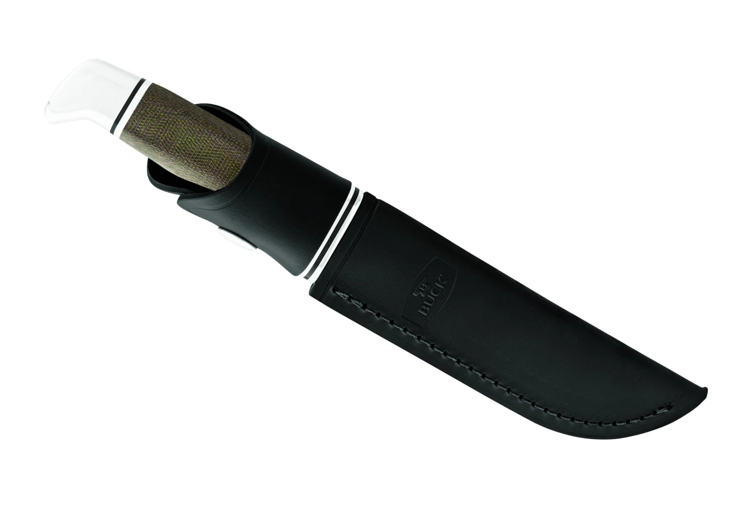 Buck Knives 105 Pathfinder Pro Fixed Blade Knife 5″ S35VN Blade, Green Canvas Micarta Handle W/ Leather Sheath 4 Buck Knives 105 Pathfinder Pro Fixed Blade Knife 5″ S35VN Blade, Green Canvas Micarta Handle W/ Leather Sheath - Image 2