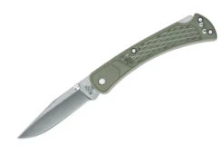 Buck Knives 110 Slim Select Folding Hunter Tan Pocket Knife W/ Clip (Out Of Production)