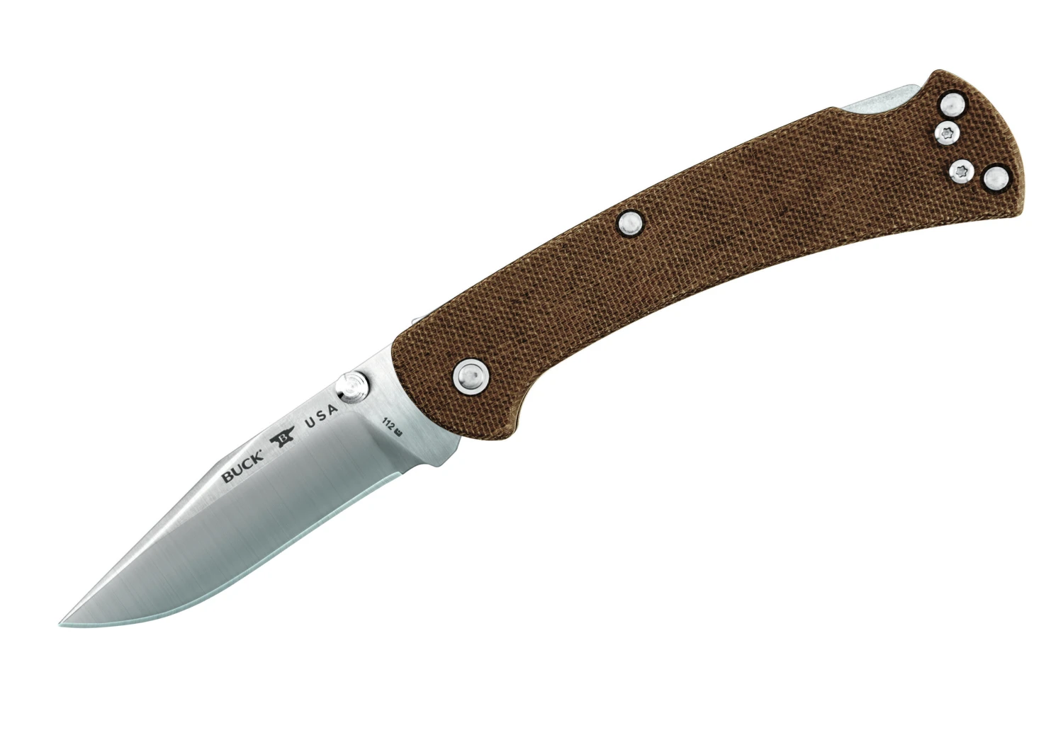 Buck Knives 112 Slim Pro Brown Micarta BOS S30V Ranger Folding Knife W/ Clip (Out Of Production) 3 Buck Knives 112 Slim Pro Brown Micarta BOS S30V Ranger Folding Knife W/ Clip (Out Of Production)