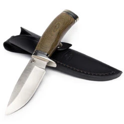 Buck Knives 192 Vanguard Pro, Green Canvas Micarta Handle, 4.25″ S35VN Steel Fixed Blade Knife W/ Sheath Limited Edition