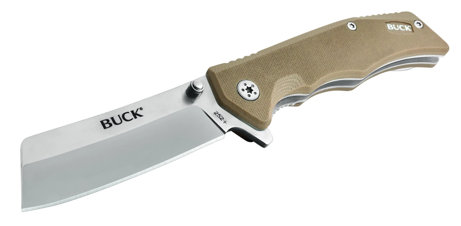 Buck Knives 252 Trunk Tan G-10 Cleaver Folding Knife W/ Clip 0252TNS-B 7 Buck Knives 252 Trunk Tan G-10 Cleaver Folding Knife W/ Clip 0252TNS-B - Image 5