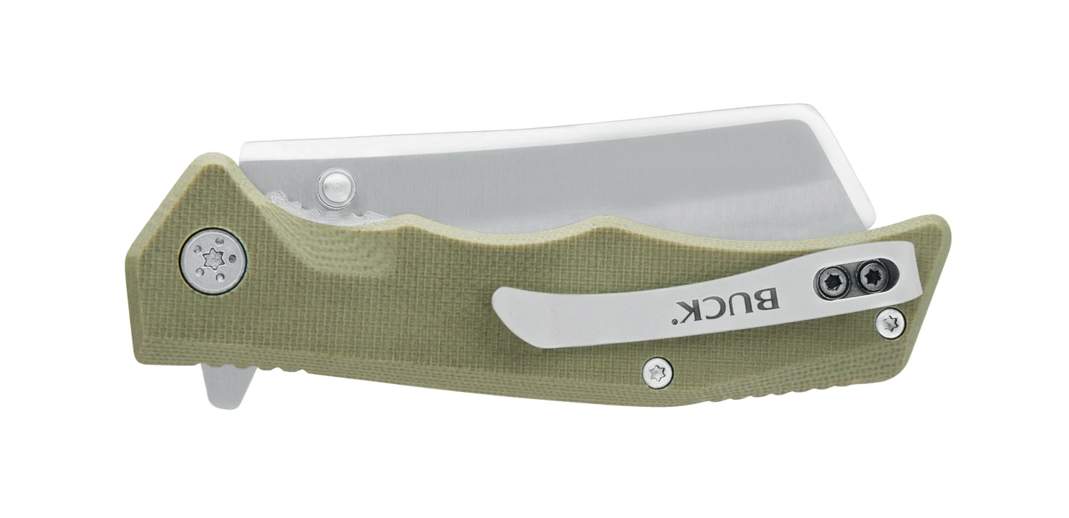 Buck Knives 252 Trunk Tan G-10 Cleaver Folding Knife W/ Clip 0252TNS-B 4 Buck Knives 252 Trunk Tan G-10 Cleaver Folding Knife W/ Clip 0252TNS-B - Image 2