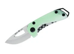 Buck Knives 417 Budgie Compact Folding Knife 2″ S35VN Drop Point Translucent Jade G10 And Stainless Steel Handles W/ Clip