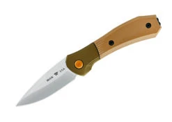 Buck Knives 591 Paradigm Shift Auto Folding Knife 3″ S35VN Drop Point Brown G10 Handles Rotating Bolster Lock W/ Clip