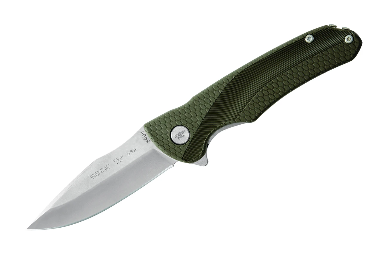 Buck Knives 840 Sprint Select Ball Bearing Flipper Green Pocket Knife W/ Clip 3 Buck Knives 840 Sprint Select Ball Bearing Flipper Green Pocket Knife W/ Clip