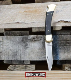 Buck Knives Buck 110 Black Ebony Manual Folding Knife - Satin Plain -Buck Knives Sales Buck 110 Ebony Manual Folding Knife Satin 0110BRS BHQ 2657 kp pallets web large