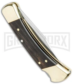 Buck Knives Buck 110 Black Ebony Manual Folding Knife - Satin Plain -Buck Knives Sales Buck 110 Rosewood Manual Satin 0110BRS BHQ 2657 jr side large