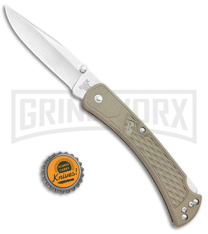 Buck Knives Buck 110 Slim Select Tan Lockback Knife - Satin Plain 6 Buck Knives Buck 110 Slim Select Tan Lockback Knife - Satin Plain - Image 4