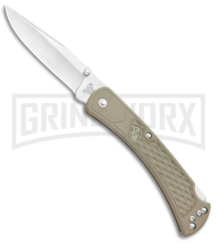 Buck Knives Buck 110 Slim Select Tan Lockback Knife - Satin Plain 3 Buck Knives Buck 110 Slim Select Tan Lockback Knife - Satin Plain