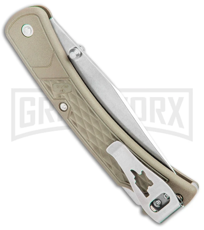 Buck Knives Buck 110 Slim Select Tan Lockback Knife - Satin Plain 5 Buck Knives Buck 110 Slim Select Tan Lockback Knife - Satin Plain - Image 3