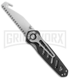 Buck Knives Buck Black Alpha Crosslock Knife W/ Saw & Gut Hook Blade 0183BKS1-B -Buck Knives Sales Buck 183 Alpha Crosslock black saw gut hook satin 0183BKS1 BHQ 66587 er saw large