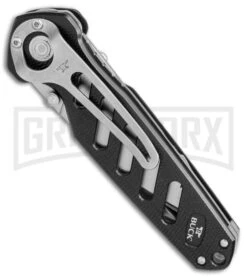 Buck Knives Buck Black Alpha Crosslock Knife W/ Saw & Gut Hook Blade 0183BKS1-B -Buck Knives Sales Buck 183 Alpha Crosslock black saw gut hook satin 0183BKS1 BHQ 66587 er side large