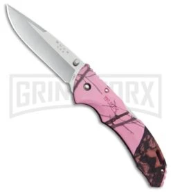 Buck Knives Buck Bantam BHW Pink Mossy Oak Camo Folding Knife - Satin Plain