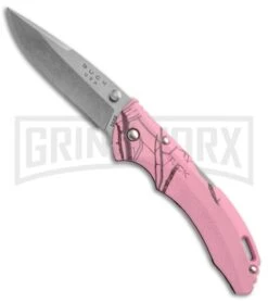 Buck Knives Buck Bantam BLW Mossy Oak Pink Camo Folding Knife - Satin Plain