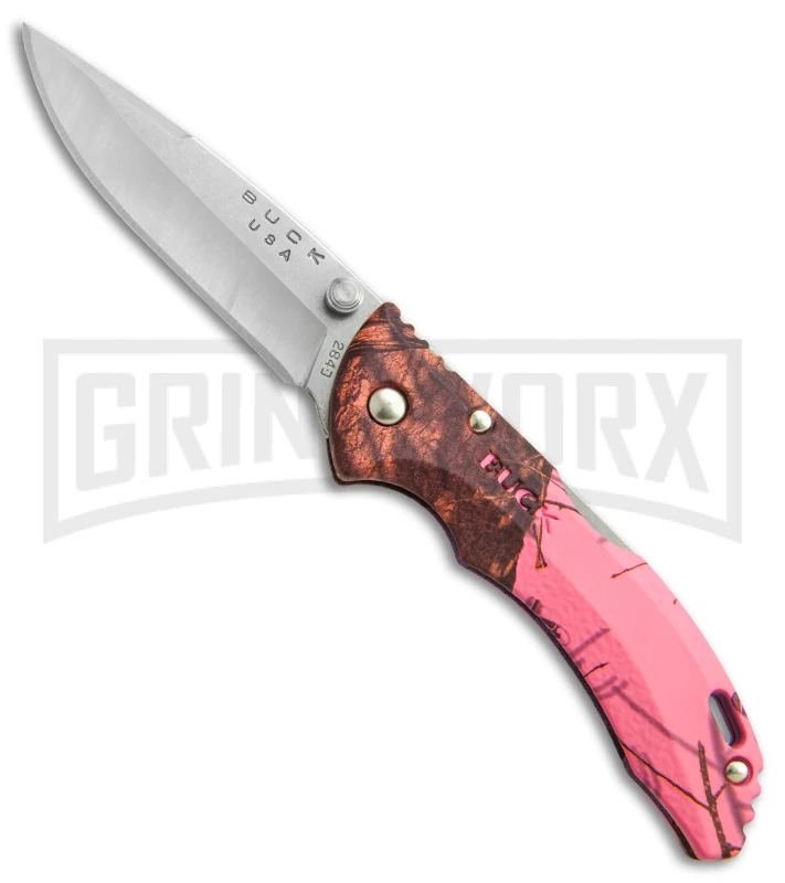 Buck Knives Buck Bantam BBW Pink Mossy Oak Camo Folding Knife - Satin Plain 3 Buck Knives Buck Bantam BBW Pink Mossy Oak Camo Folding Knife - Satin Plain