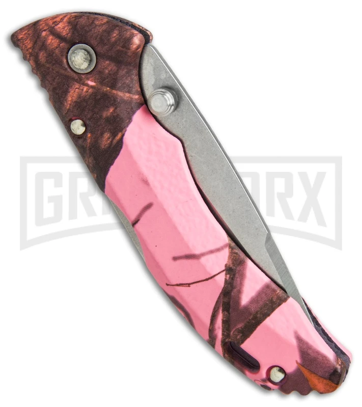 Buck Knives Buck Bantam BBW Pink Mossy Oak Camo Folding Knife - Satin Plain 4 Buck Knives Buck Bantam BBW Pink Mossy Oak Camo Folding Knife - Satin Plain - Image 2