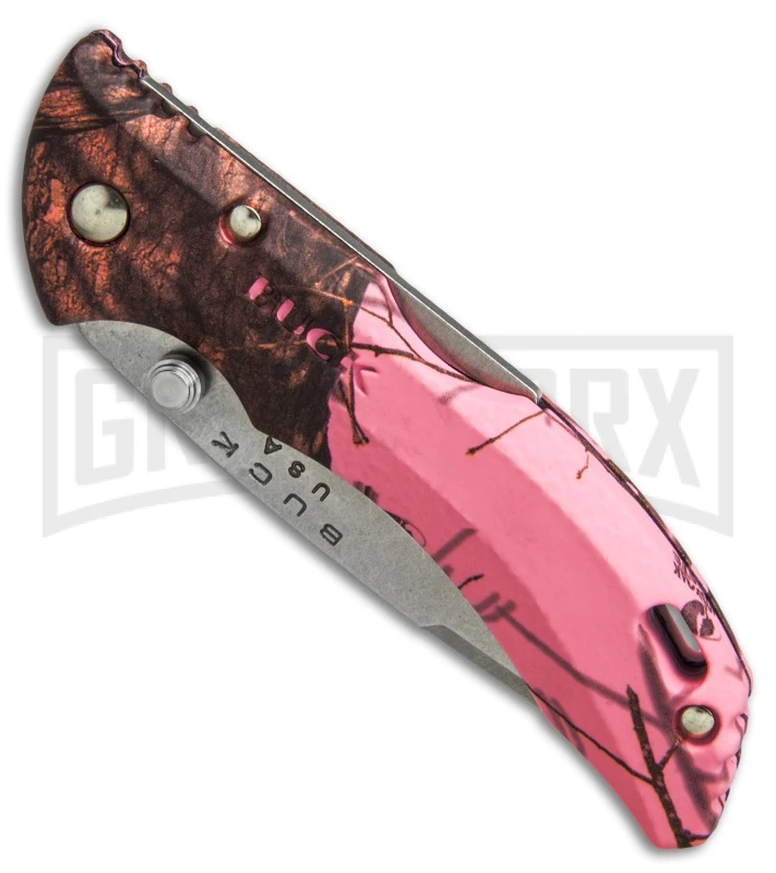 Buck Knives Buck Bantam BBW Pink Mossy Oak Camo Folding Knife - Satin Plain 5 Buck Knives Buck Bantam BBW Pink Mossy Oak Camo Folding Knife - Satin Plain - Image 3