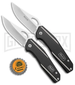 Buck Knives Buck Dealer Tin 247/246 Black Aluminum 2-for-1 Pocket Knife Satin Plain -Buck Knives Sales Buck Dealer Tin 247 246 LL Kit BHQ 141778 jr bottlecap large