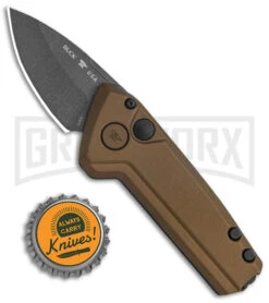 Buck Knives Buck Deploy Bronze Mini Automatic Knife - Gray Plain -Buck Knives Sales Buck Deploy Mini Auto Burnt Bronze Gray 0839BRS1 BHQ 146022 jr bottlecap large