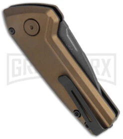 Buck Knives Buck Deploy Bronze Mini Automatic Knife - Gray Plain -Buck Knives Sales Buck Deploy Mini Auto Burnt Bronze Gray 0839BRS1 BHQ 146022 jr side large