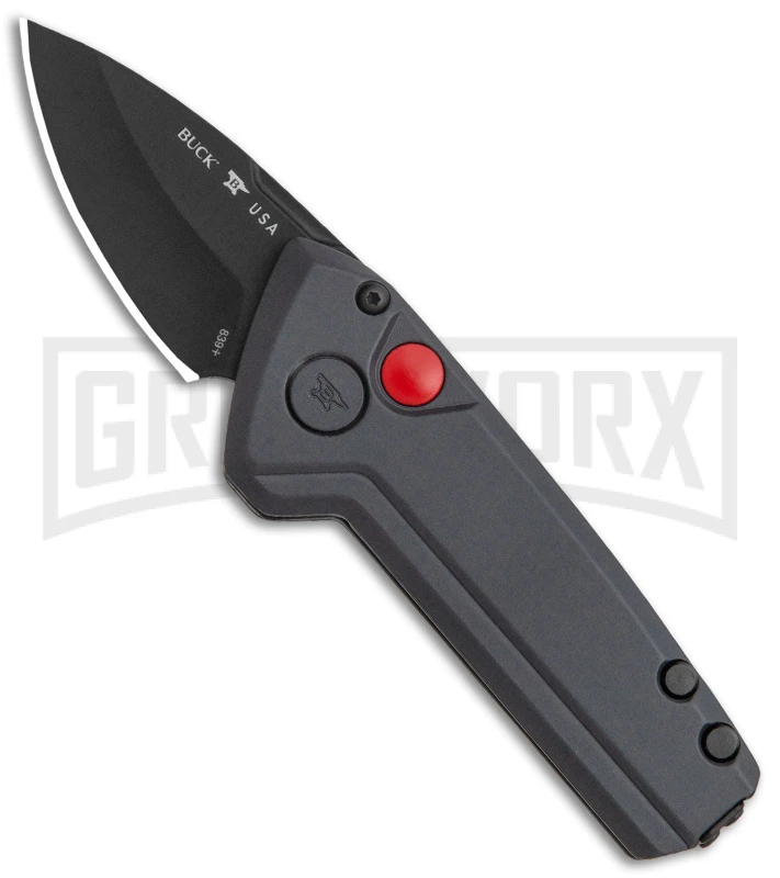 Buck Knives Buck Deploy Gray Mini Automatic Knife - Black Plain 3 Buck Knives Buck Deploy Gray Mini Automatic Knife - Black Plain
