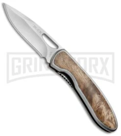 Buck Knives Buck Graduate Burlwood Folding Knife - Satin Plain