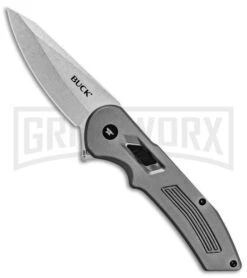 Buck Knives Buck Hexam Gray Aluminum Folding Knife - Satin Plain