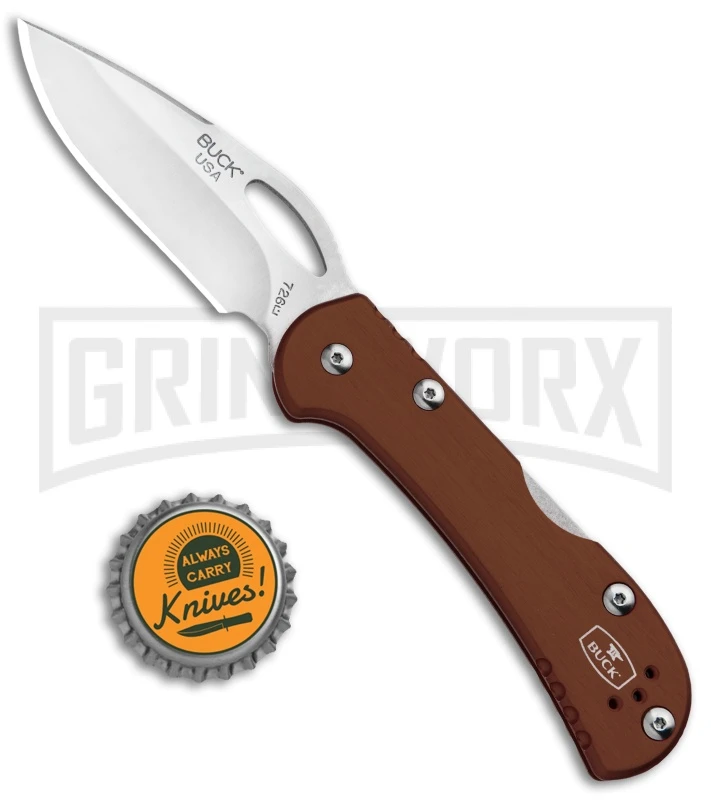 Buck Knives Buck Mini SpitFire Brown Folding Knife - Satin Plain 6 Buck Knives Buck Mini SpitFire Brown Folding Knife - Satin Plain - Image 4