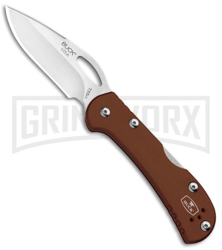 Buck Knives Buck Mini SpitFire Brown Folding Knife - Satin Plain 3 Buck Knives Buck Mini SpitFire Brown Folding Knife - Satin Plain