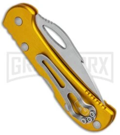 Buck Knives Buck Mini SpitFire Yellow Folding Knife - Satin Plain -Buck Knives Sales Buck Mini SpitFire LB Yellow Satin 0726YWS BHQ 92993 jr side large