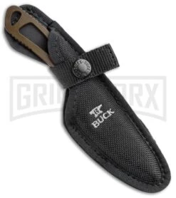 Buck Knives Buck PakLite Caper Brown Fixed Blade Knife - Satin Plain -Buck Knives Sales Buck PakLite Caper Brown Satin 0135BRS BHQ 106674 jr sheath large