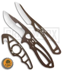 Buck Knives Buck PakLite Field Master Kit Brown Fixed Blade/Guthook - Brown/Satin -Buck Knives Sales Buck PakLite Field Master Guthook Brown 0141BRSVP BHQ 106683 jr bottlecap large