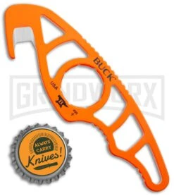 Buck Knives Buck PakLite Large Guthook Fixed Blade - Orange Plain -Buck Knives Sales Buck PakLite Large Orange Guthook 0499ORG3 B BHQ 41360 jr bottlecap large