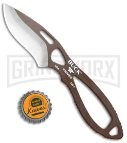 Buck Knives Buck PakLite Skinner Fixed Blade Knife - Brown/Satin Plain -Buck Knives Sales Buck PakLite Skinner Brown Satin 0140BRS BHQ 106679 jr bottlecap large