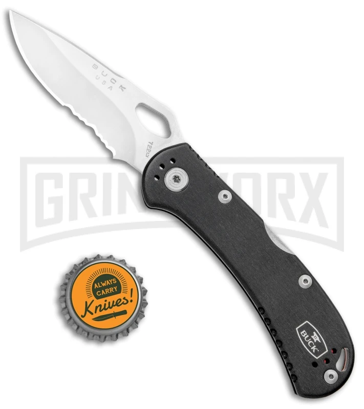 Buck Knives SpitFire Black Folding Knife - Satin Serr 6 Buck Knives SpitFire Black Folding Knife - Satin Serr - Image 4