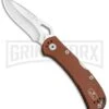 Buck Knives SpitFire Brown Folding Knife - Satin Plain -Buck Knives Sales Buck SpitFire LB Brown Satin 0722BRS BHQ 92989 jr large