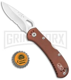 Buck Knives SpitFire Brown Folding Knife - Satin Serr 9 Buck Knives SpitFire Brown Folding Knife - Satin Serr -Buck Knives Sales Buck SpitFire LB Brown Satin Serr 0722BRX1 BHQ 92992 jr bottlecap large