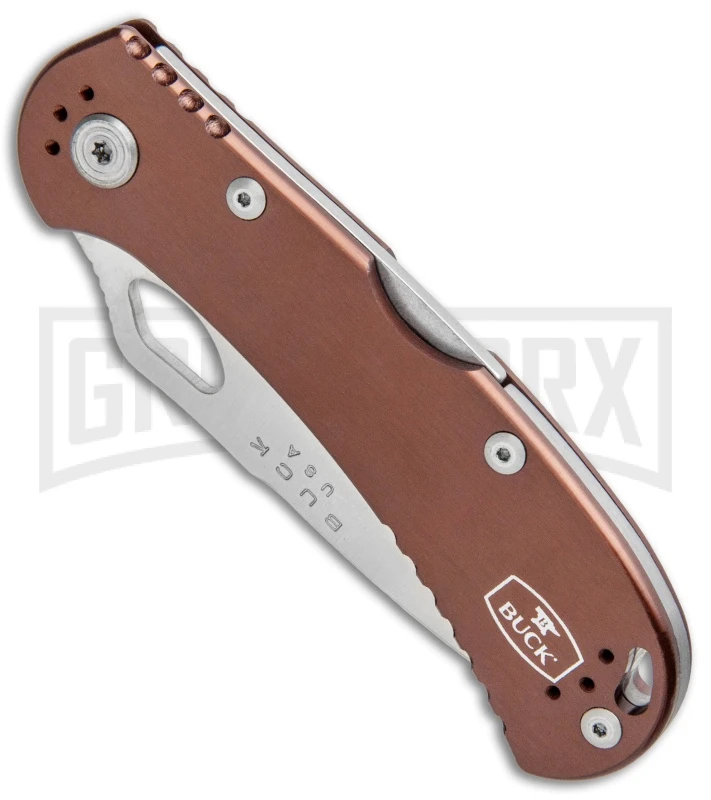 Buck Knives SpitFire Brown Folding Knife - Satin Serr 4 Buck Knives SpitFire Brown Folding Knife - Satin Serr - Image 2