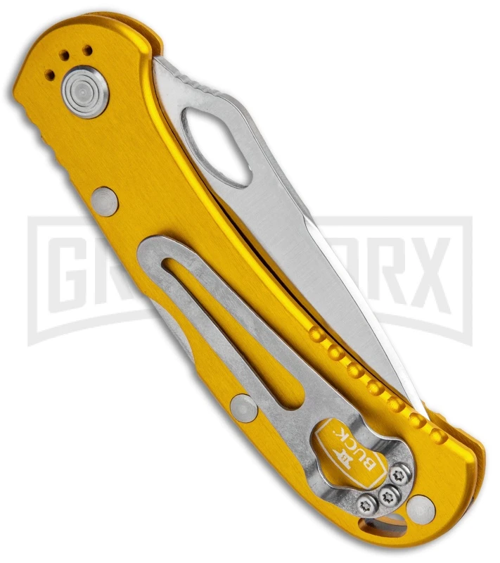 Buck Knives SpitFire Yellow Folding Knife - Satin Serr 5 Buck Knives SpitFire Yellow Folding Knife - Satin Serr - Image 3