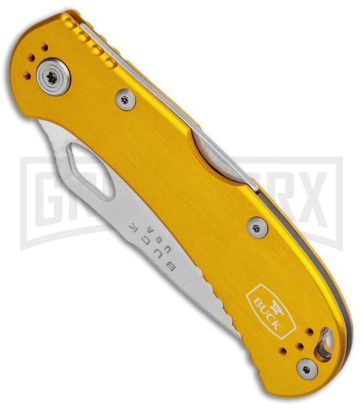 Buck Knives SpitFire Yellow Folding Knife - Satin Serr 4 Buck Knives SpitFire Yellow Folding Knife - Satin Serr - Image 2