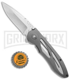 Buck Knives Buck Tempest Spring Assist Knife - Satin Plain -Buck Knives Sales Buck Tempest LL Dark Gray Satin 0296GYS B BHQ 2198 jr bottlecap large