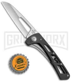 Buck Knives Buck Vertex Black Aluminum Folding Knife - Satin Plain -Buck Knives Sales Buck Vertex Black Alum 0418BKS B BHQ 66591 jr bottlecap large